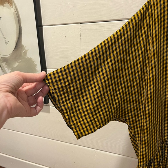 Zara Woman yellow and black gingham tunic dress in size S. - Picture 7 of 11
